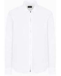 Giorgio Armani - Cotton-Jersey Zipped Shirt - Lyst