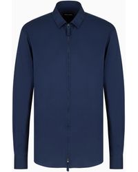 Giorgio Armani - Cotton-Jersey Zipped Shirt - Lyst