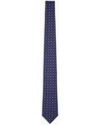 Giorgio Armani - Silk Tie With Geometric Jacquard Motif - Lyst