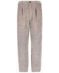 Giorgio Armani - Jacquard Wool, Silk And Linen Single-darted Trousers - Lyst