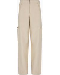 Giorgio Armani - Pantalones Rectos De Punto De Lana Doble - Lyst