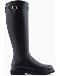 Giorgio Armani - Smooth Leather High Boots - Lyst