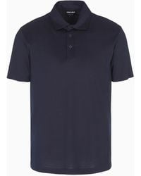 Giorgio Armani - Polo De Punto De Seda Y Algodón Jaspeado - Lyst