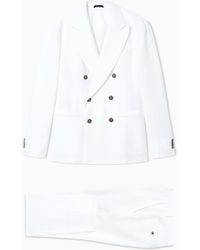 Giorgio Armani - Napoli Line Linen Canvas Double-Breasted Suit - Lyst