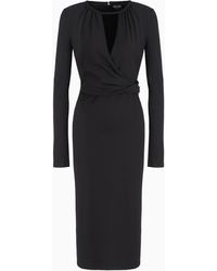 Giorgio Armani - Asv Viscose-Blend Midi Dress - Lyst