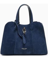 Giorgio Armani - Small Suede Tote Bag - Lyst