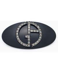 Giorgio Armani - Hair Clip With Crystal Logo - Lyst