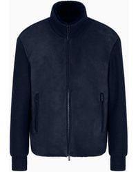 Giorgio Armani - Lamb Shearling Suede And Virgin Wool Blouson - Lyst