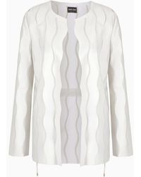 Giorgio Armani - Technical Jersey Jacket With Wave Motif - Lyst