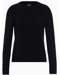 Giorgio Armani - A Cashmere Sweater With Ribbed Profiles - Lyst