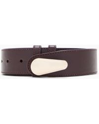 Giorgio Armani - Shiny Leather Belt With A Teardrop-Shaped Twist Lock - Lyst