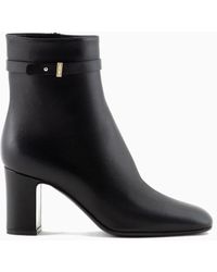 Giorgio Armani - Nappa-leather Heeled Ankle Boots - Lyst