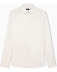 Giorgio Armani - Regular-Fit Shiny-Effect Cotton Shirt - Lyst