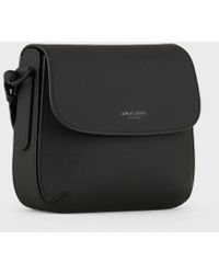 Giorgio Armani Small La Prima Rubberised-leather Shoulder Bag - Black