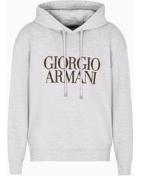 Giorgio Armani - Wool, Silk And Cashmere Jersey Hooded Sweatshirt - Lyst