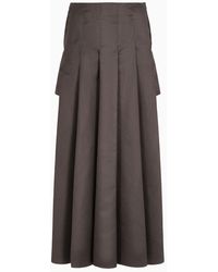 Giorgio Armani - Long Skirt In Silk Shantung With Wide Slits - Lyst