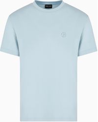Giorgio Armani - T-Shirt Aus Interlock-Baumwolle Mit Logostickerei - Lyst