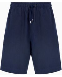 Giorgio Armani - Bermudas Sin Pinzas En Tela De Lino - Lyst