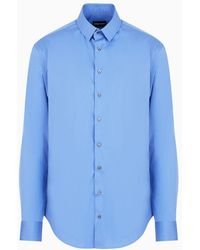 Giorgio Armani - Regular-fit, Stretch Cotton-poplin Shirt - Lyst