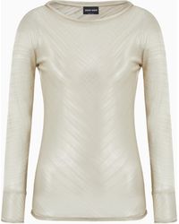 Giorgio Armani - Asv Jacquard Viscose Jersey Jumper - Lyst