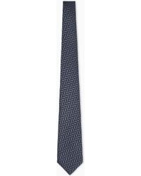 Giorgio Armani - Silk Tie With Herringbone Pattern - Lyst