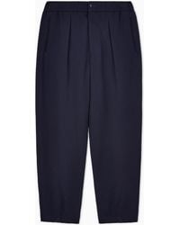 Giorgio Armani - Single-Pleat, Virgin Wool And Cashmere Seersucker Trousers - Lyst