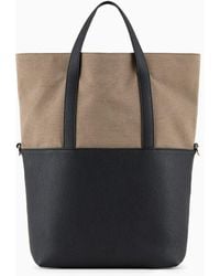 Giorgio Armani - Canvas And Leather Shopper Bag - Lyst