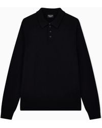 Giorgio Armani - Long-Sleeved Cashmere Polo Shirt - Lyst