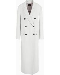 Giorgio Armani - Double-Breasted Long Coat - Lyst