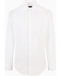Giorgio Armani - Plain-knit Cotton Seersucker Shirt - Lyst
