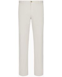 Giorgio Armani - Trousers In Stretch-cotton Gabardine - Lyst