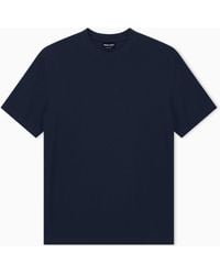 Giorgio Armani - T-Shirt Regular Fit Chevron Jacquard Stretch Virgin Wool - Lyst