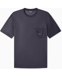Giorgio Armani - Cupro And Silk T-Shirt With Small Pocket - Lyst