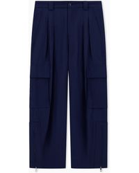 Giorgio Armani - Viscose And Linen Canvas Cargo Trousers - Lyst