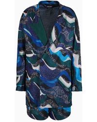 Giorgio Armani - Double-breasted Jacket In A Jacquard Viscose Jersey - Lyst