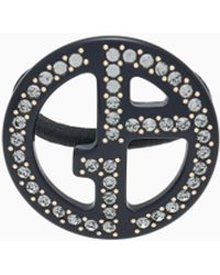 Giorgio Armani - Scrunchie With Oversized Crystal Logo - Lyst