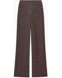 Giorgio Armani - Trouser Wide-Leg Virgin Wool Jersey With Back Zip - Lyst