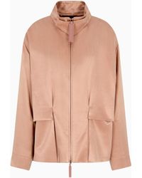 Giorgio Armani - Viscose And Cupro Pea Coat - Lyst