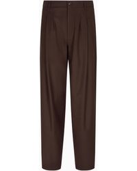 Giorgio Armani - Single-Pleat Lightweight Wool Cloth Trousers - Lyst