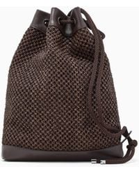Giorgio Armani - Raffia And Leather Sack - Lyst