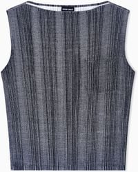 Giorgio Armani - Asv Two-Tone Pleated Jersey Top - Lyst