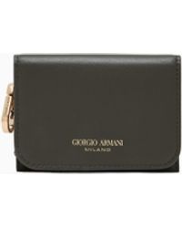 Giorgio Armani - Leather Mini Trifold Wallet - Lyst