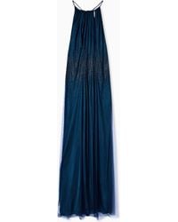 Giorgio Armani - Viscose Jersey Long Dress With Rhinestones - Lyst