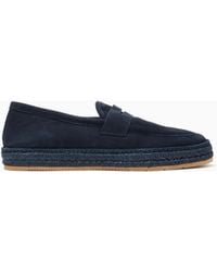 Giorgio Armani - Suede Loafers With A Rope Sole - Lyst