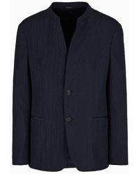 Giorgio Armani - Single-breasted Jacket In A Froissé Silk Blend - Lyst