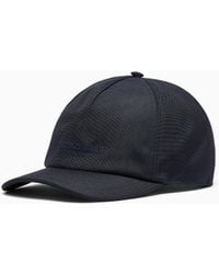 Giorgio Armani - Technical Fabric Baseball Cap With Leather Logo - Lyst