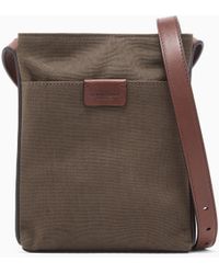 Giorgio Armani - Canvas And Leather Crossbody Bag - Lyst