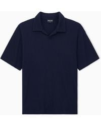 Giorgio Armani - Polo Shirt Regular Fit Viscose Seersucker Jersey - Lyst