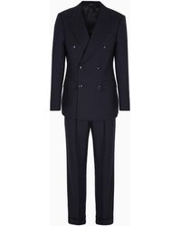 Giorgio Armani - Asv Royal Line Double-Breasted Virgin-Wool Cloth Suit - Lyst