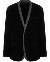 Giorgio Armani - Veste De Smoking À Simple Boutonnage En Velours Brillant À Fines Rayures Giorgio's - Lyst